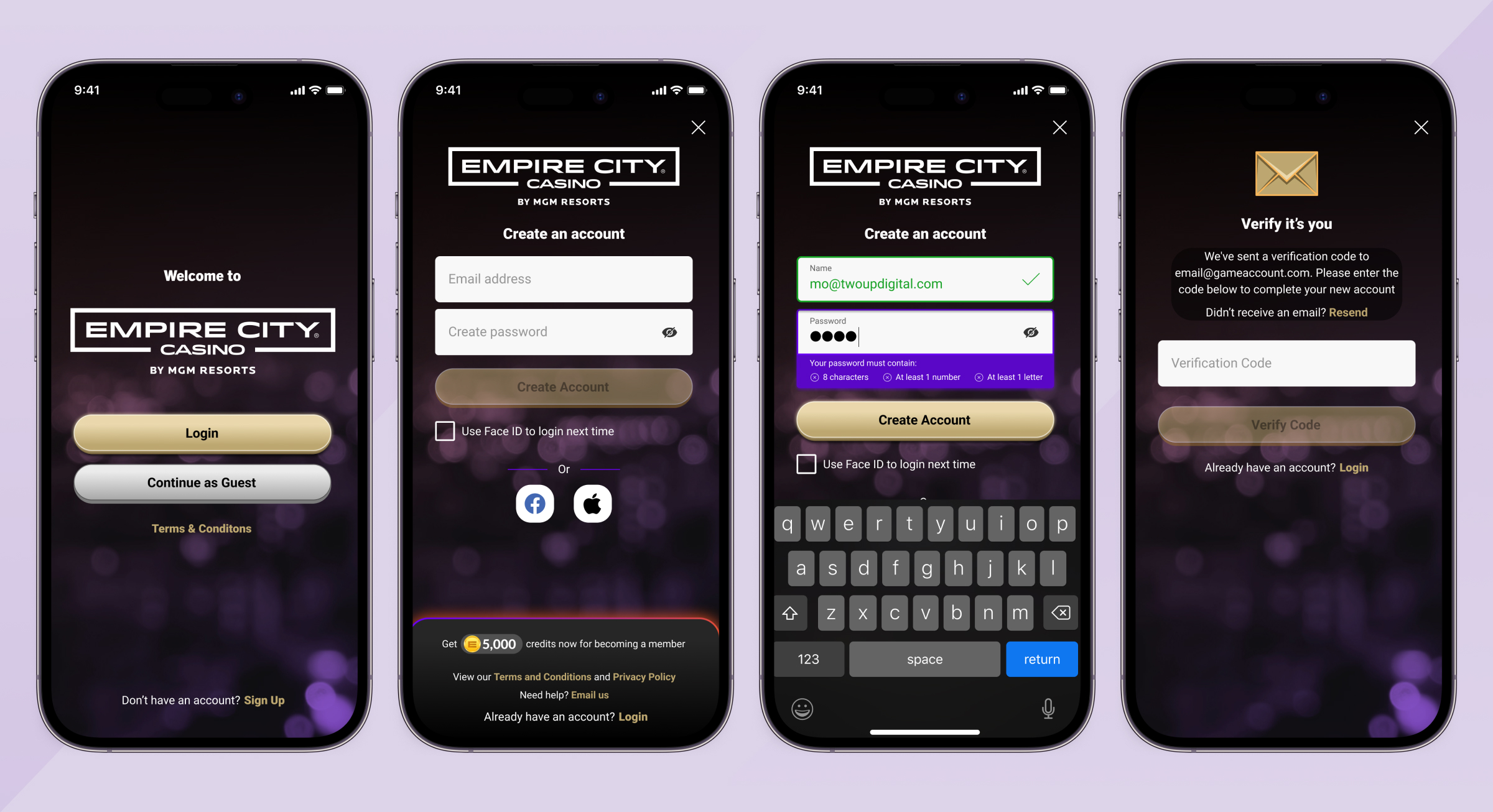 Empire City Casino lobby screen